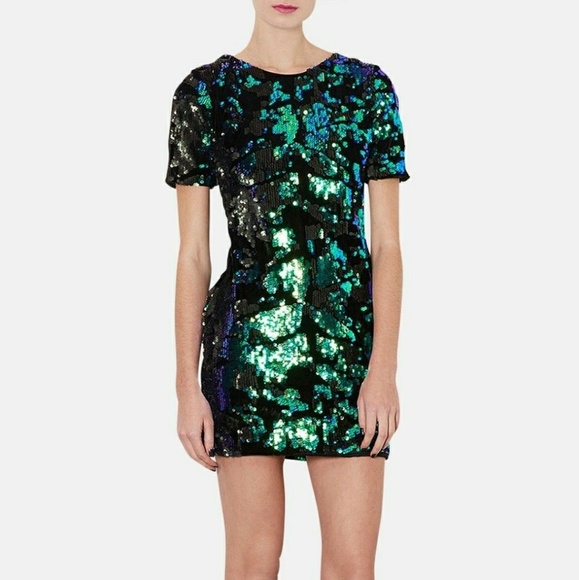 topshop blue sparkly dress